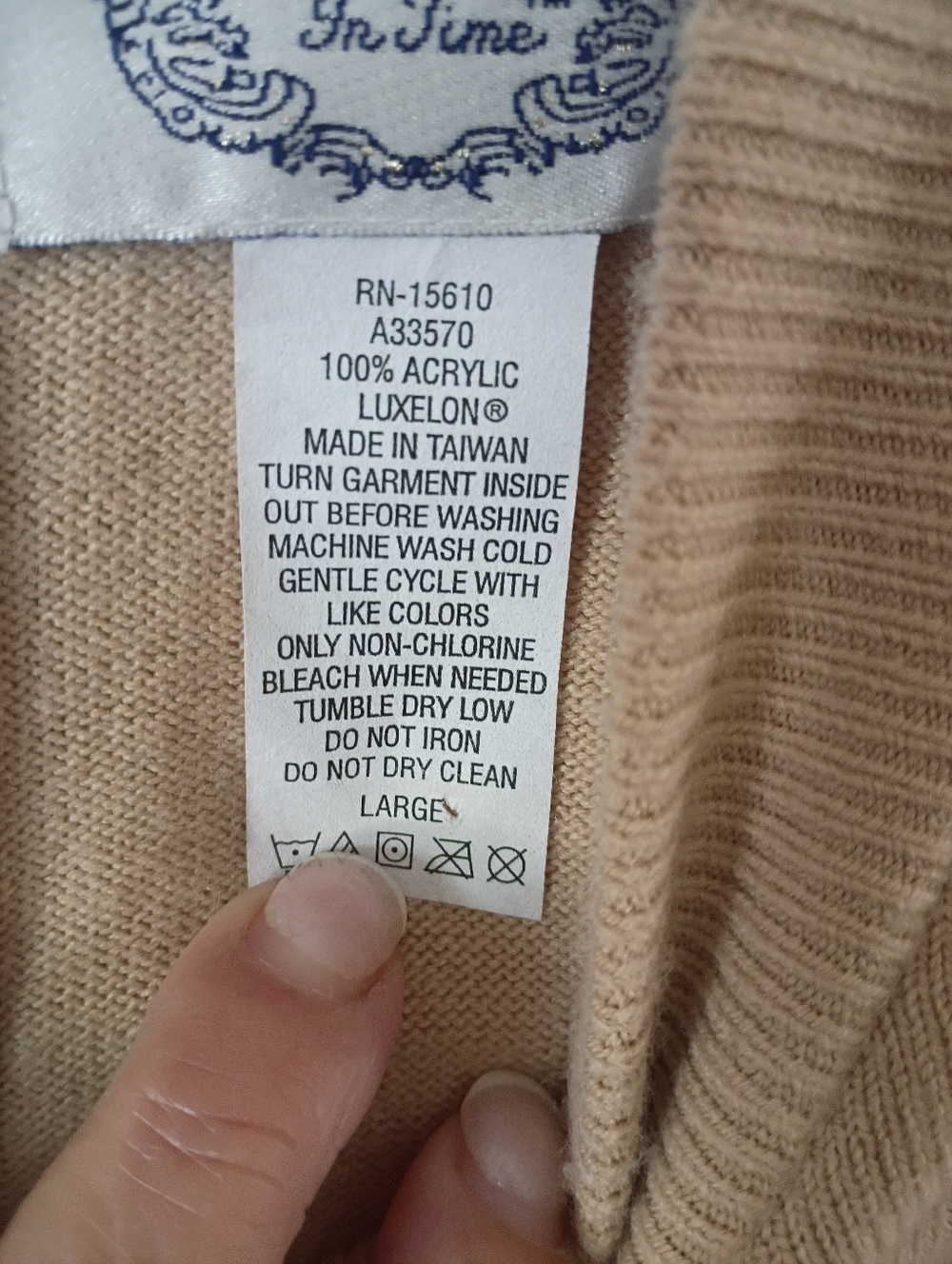 Classic Crewneck Sweater in Beige - Picture 7 of 7